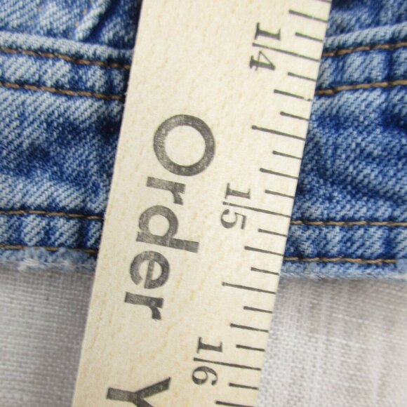 Zara Trucker Jacket Womens Medium Blue Denim Crop Flap Pocket Long Sleeve Zip-Up - Picture 5 of 7